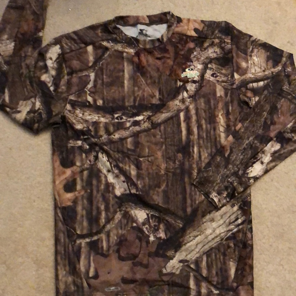 Mossy Oak Camo Long Sleeve Athletic Shirt Youth Large